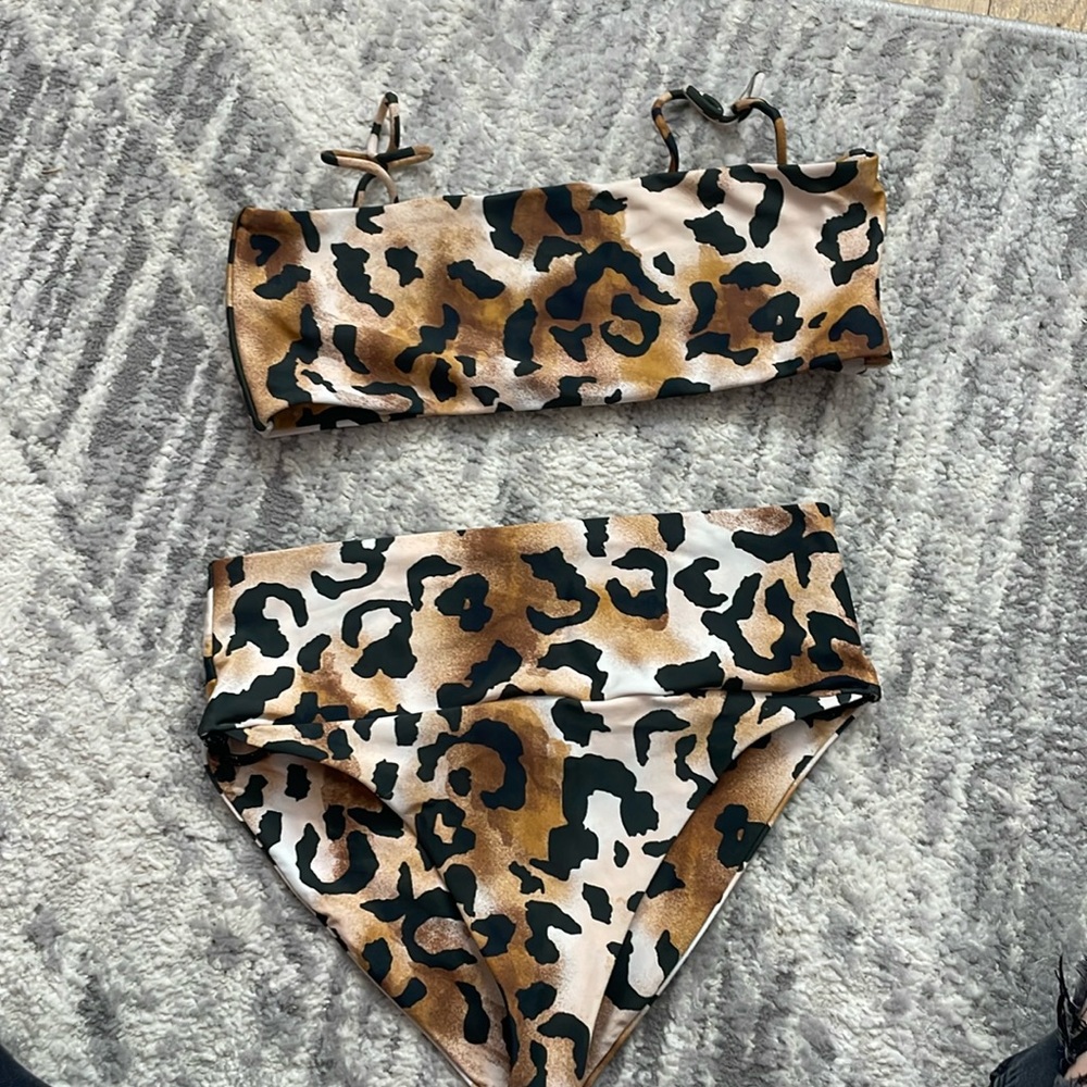 Buddy Love Leopard Print Bikini Sz M